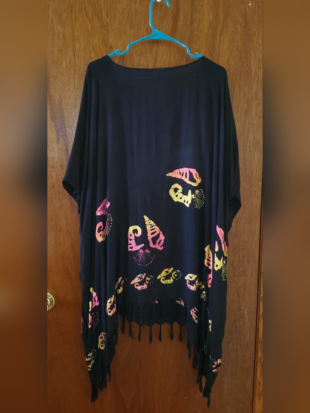 Makai Beach Hawaii Tropical Beach Cover Up Tie Dye Poncho Caftan OS - Picture 3 of 3